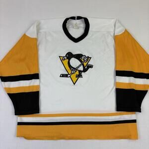 Vintage 80s 90s Pittsburgh Penguins NHL CCM Hockey Jersey Size XL